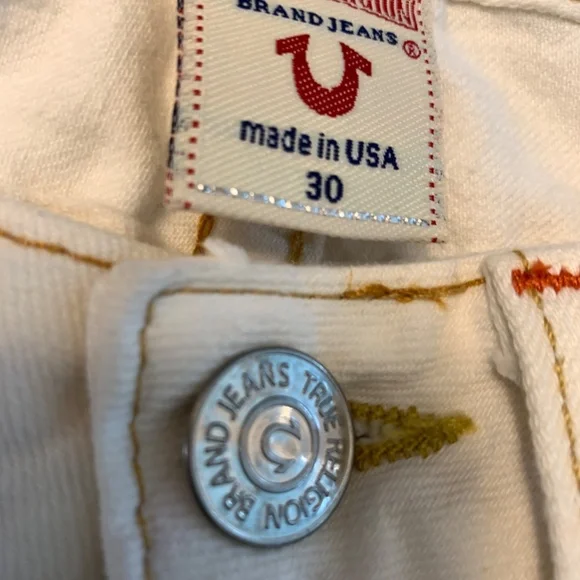 Vintage True Religion White "Joey" Low Rise Flare Stretch Jeans EUC - Picture 11 of 13